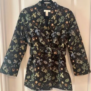 H&M Embroidered kimono style jacket with belt.